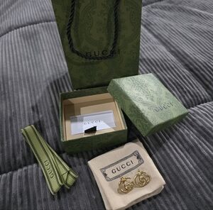 Gucci Stud Earrings Marmont Gold With Full Packaging